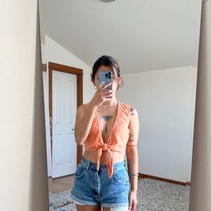 Abercrombie & Fitch Bright Orange Top with buttons